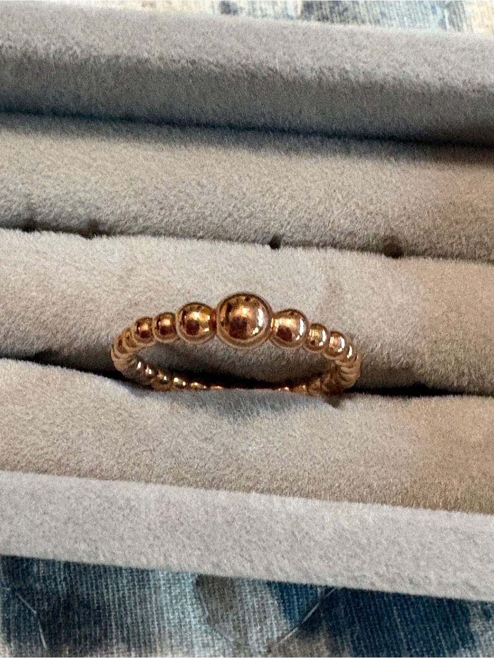 Pandora Rose Gold Beaded Stackable Ring - Women's Jewelry